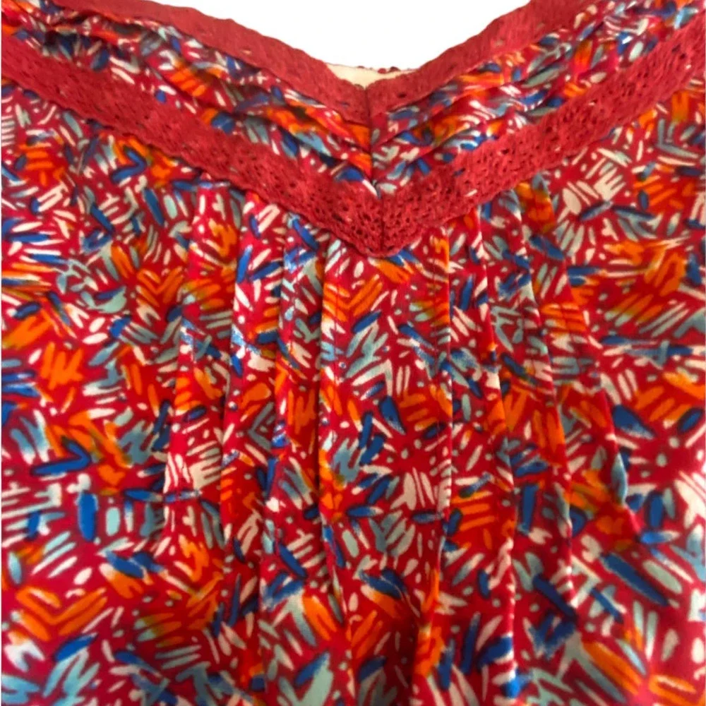 Forever‎ 21 Red Floral Cami Strap Romper